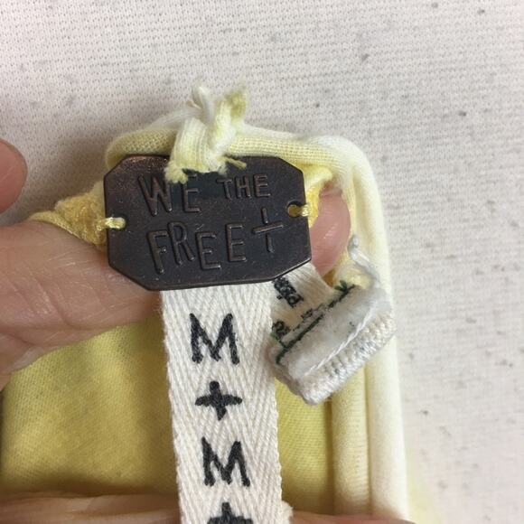 We the Free Yellow White Dip Dye Boxy Short Sleeve Tee Medium - Picture 6 of 7